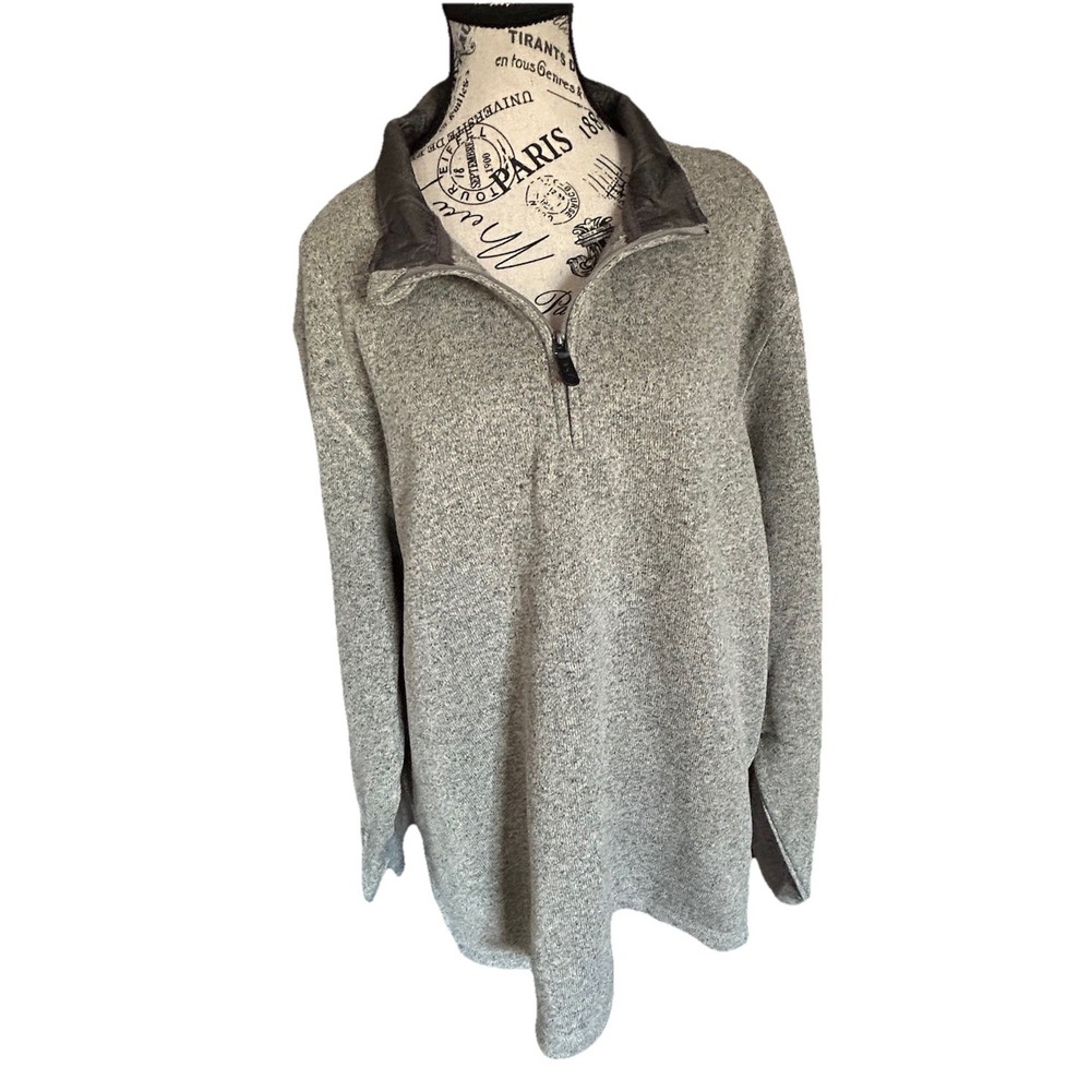Wrangler Authentics Men's XL Sweater Long Sleeve Gray 1/4 Zip Pullover NWT